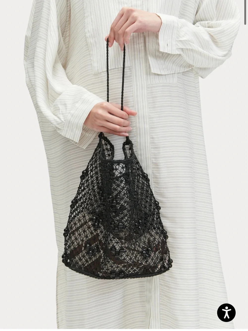 Rachel Comey Black Crochet Shoulder Bag - Picture 1 of 6